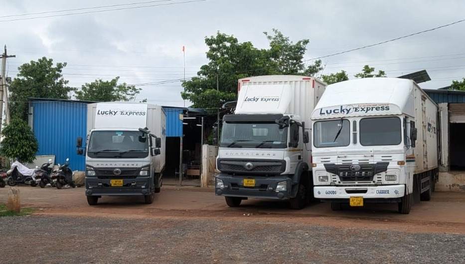 Our own fleet at the Lucky Express Cargoes Vijayawada yard